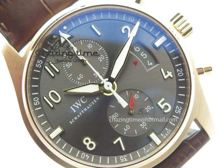 MIROTIME 0329 Pilot Chrono RG 3878 ZF Best Edition Grey Dial On Brown Leather Strap A UrbanChic 7330